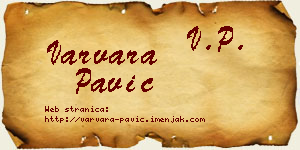 Varvara Pavić vizit kartica